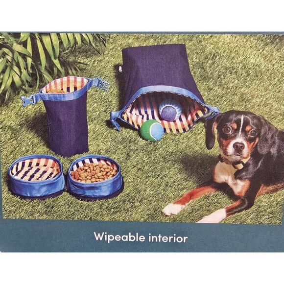 The Cuddle Collab with Popeye Travel Pet Feeding Set 3 Piece, Blue - Picture 1 of 5